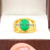 Emerald Oval Cut With 925 Sterling Silver Gold Plated Ring For Men's #B43 JL375671320760