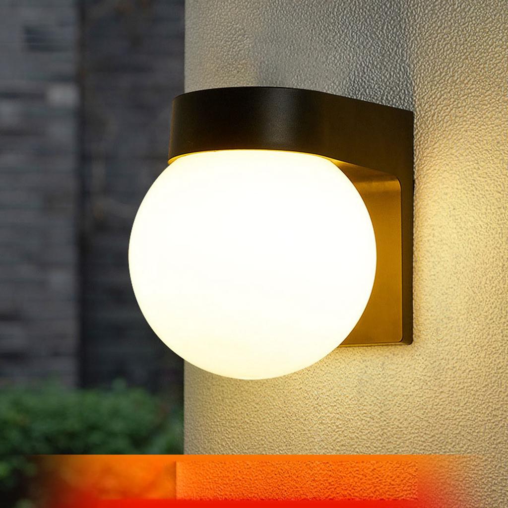 Acrylic Round Lamp Shade with PC Plastic Base Waterproof Exterior Wall Mounted Sconce Lighting