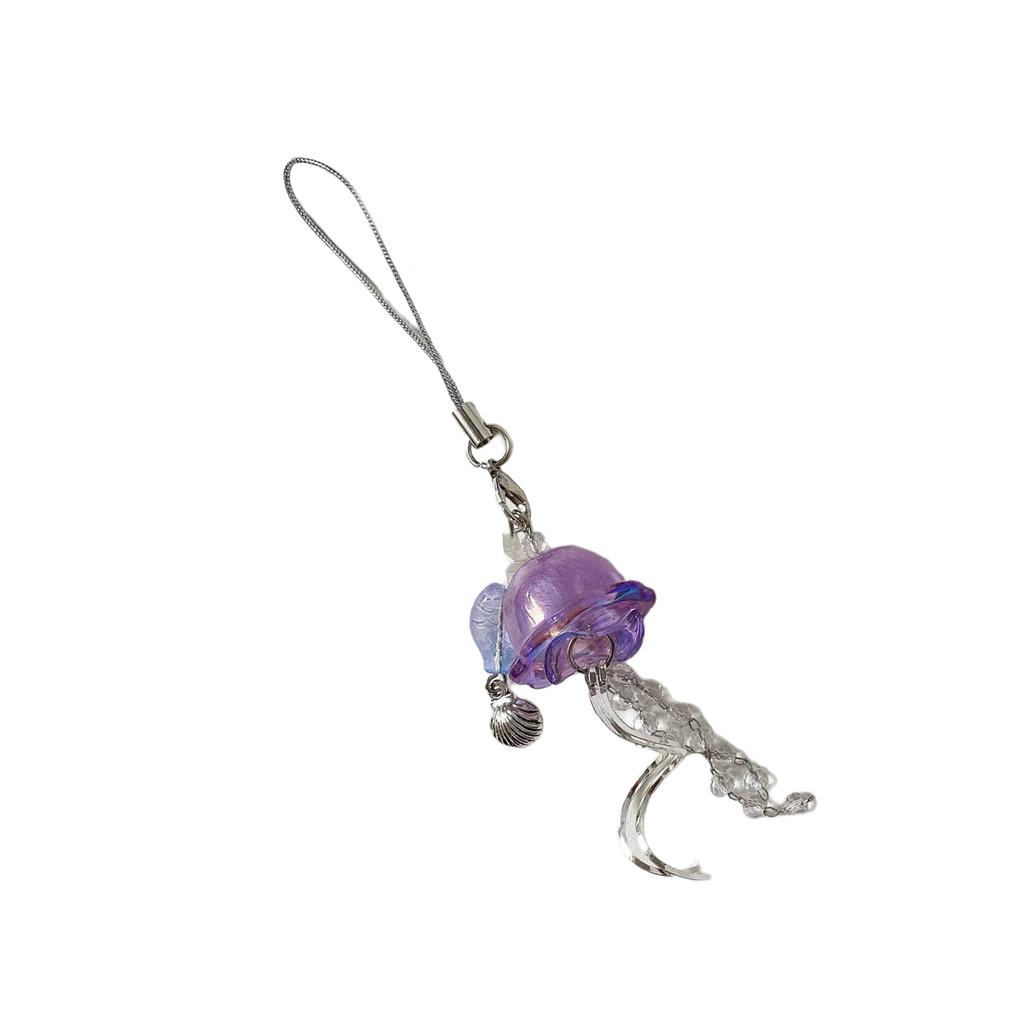 Jellyfish Phone Charm Keychain Pendant Phone Strap Acrylic Texture Phone Chain Suitable for Fashion Enthusiasts Present