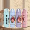 1PC Rovers 35 Heart Floral 750ml Color Plastic Sports Water Bottle Leakproof Flip Straw Lid Suitable for Sports Office Home Use