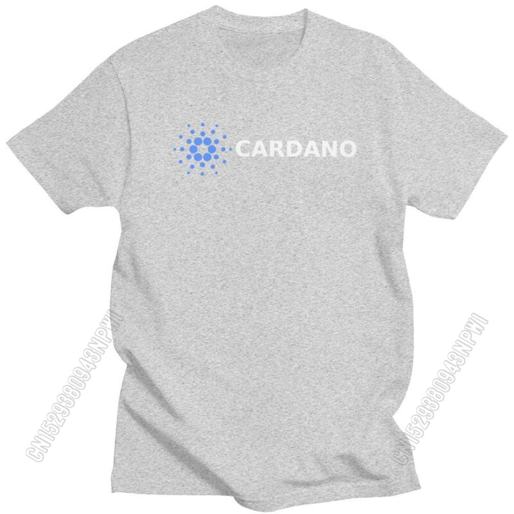 Classic Fashion Cardano Logo T Shirt Men Pure Cotton T-Shirt Leisure Bitcoin Crypto Coin Tee Tops Streetwear Tshirt