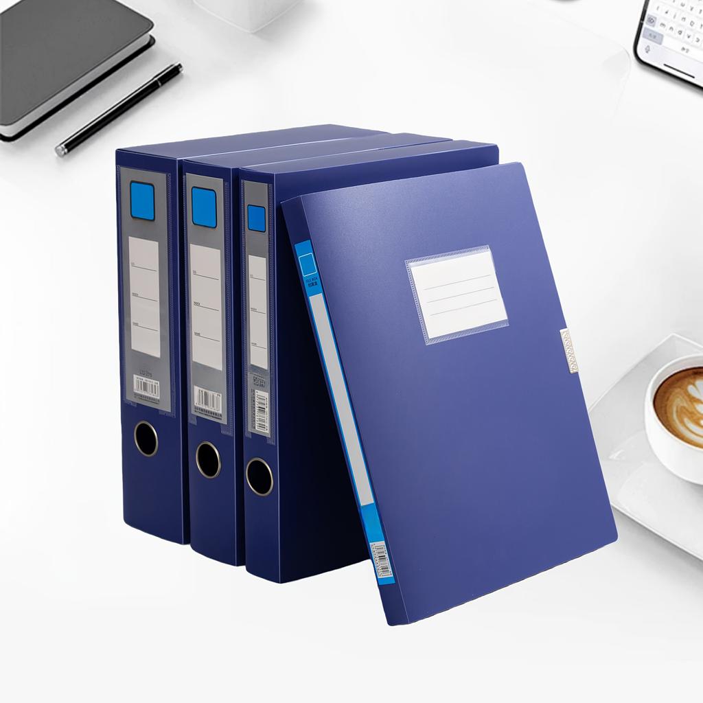 Set of 3 Thick A4 File Storage Boxes for Organizing Documents, Office Supplies, And Folders