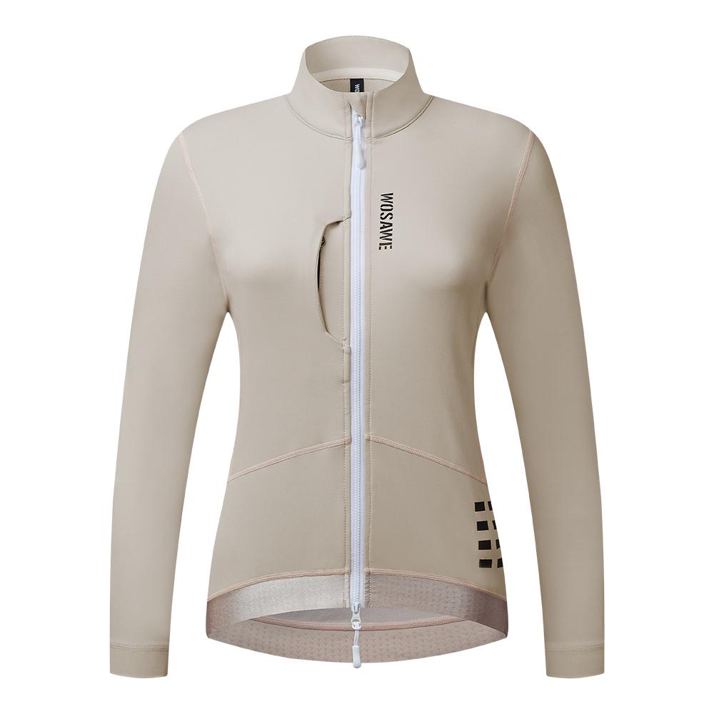 

WOSAWE осень-зима женская нескользящая велокуртка ветрозащитная теплая флисовая светоотражающая куртка с длинными рукавами одежда для шоссейного велоспорта L хаки
