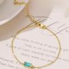 Square Zircon Gold Plated Bracelet Stackable Minimalist Bracelet Birthstone Bracelet  Jewelry