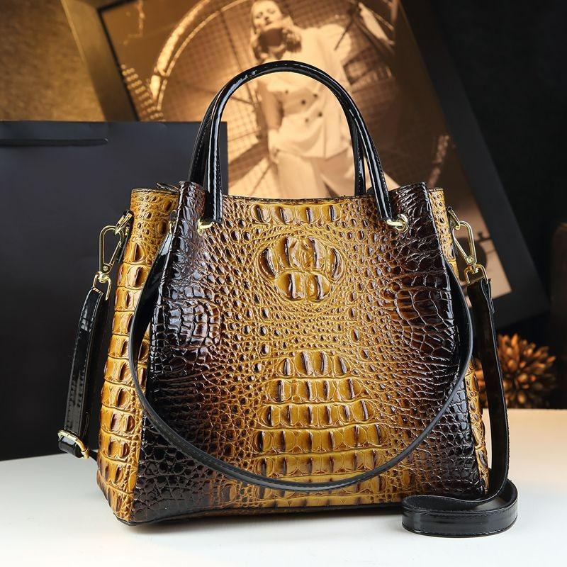 Geantă Tote Model Crocodil Geantă de Umăr Tip Găleată pentru Femei Geantă de Mână Retro Genți și Poșete de Trend Designer de Lux Bolsos Vintage