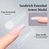 Sandwich Dual Nail Forms 240Pcs 15Size Quick Extensions-Dual Forms No Paper Forms Needed 3D Ellipse Manicure Forms Nail Art Tool