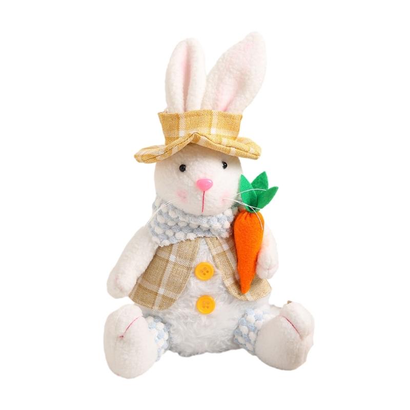 

Easter Rabbit Decorations Handmade Easter Rabbit Ornament Plush Easter Doll Toy for Holiday Table Home Decorations