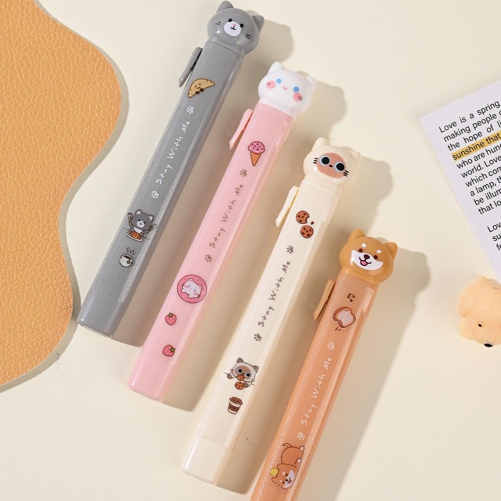 1/4pcs Cat Story Erasers Set Slim Kitty Rubber Retractable for Drawing Exams Kids Students Back To School Stationery