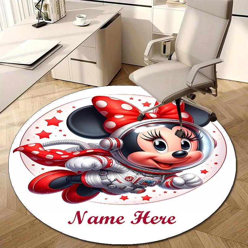 Personalized M-Minnie Round Chair Office Rug - Perfect for Mat, Office Chair & More - Ideal Gift for Birthdays and Holidays