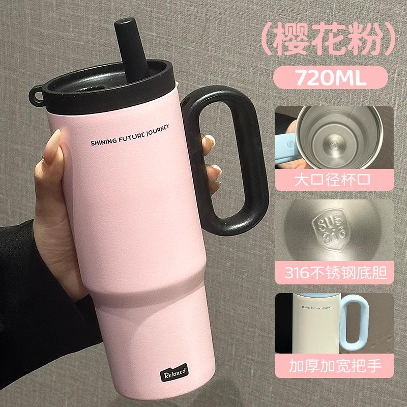 Unisex large capacity can be taken away from the car cup and carry the handle water cup