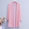 Summer Women's Mesh Cardigan Mid-length Breathable Shawl Long-sleeved Sunscreen Top Open Front Thin Cardigan tops