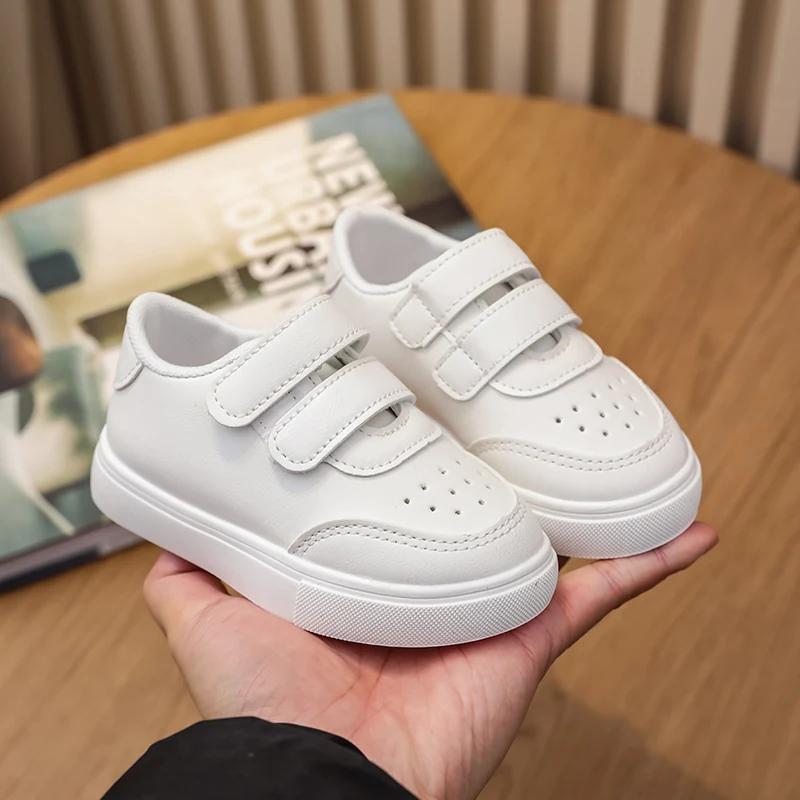 Kids Fashion Classic Sneakers White School Uniform Girls Sports Shoes Spring Autumn Simple Children's Boys Sneakers Fashion New