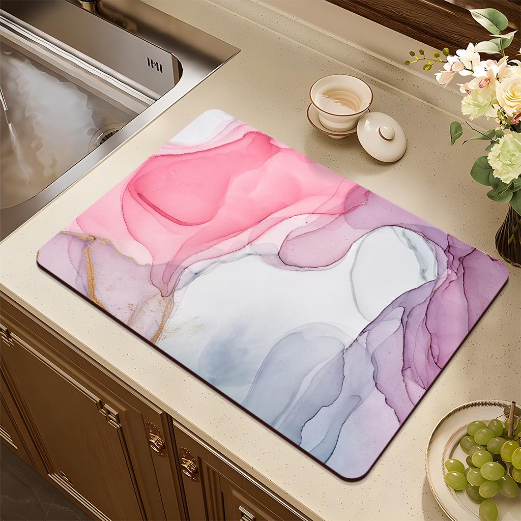 Absorbent Kitchen Diatom Mud Pad: Multi-use for Drain, Countertop, Pot Insulation, Bar Coaster, and Bowl Drying.