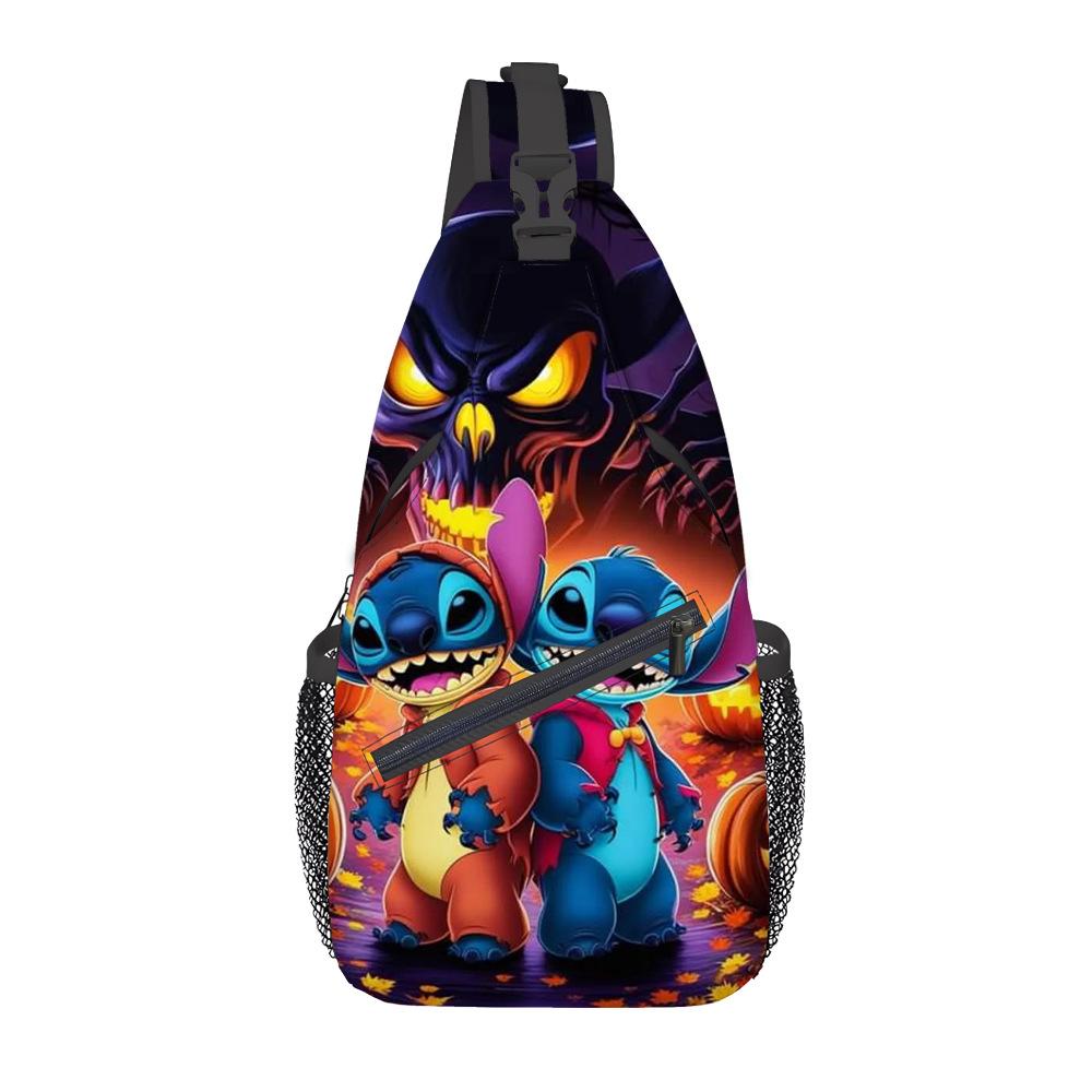 Breast Bag Women'S Fashion Oxford Cloth Cartoon Shoulder Messenger Bag Large Capacity Cycling Breast Bag