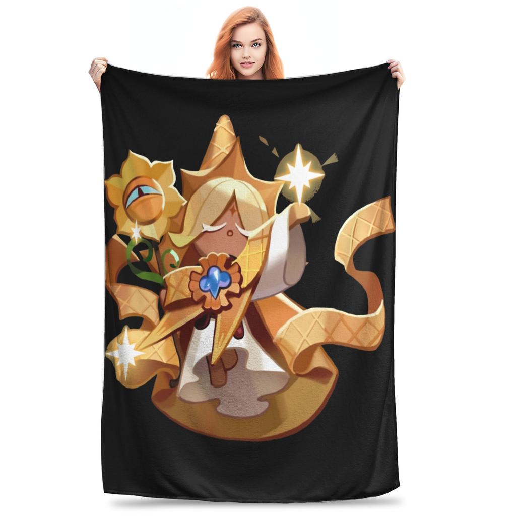 Pure Vanilla and Shadow Milk Blankets Cookie Run Kingdom Plush Awesome Warm Throw Blankets for Home Summer