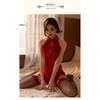Sexy Lingerie Velvet Cheongsam Hanfu Hip-wrapped Retro Stand-up Collar Uniform Set Free Clothing Bed Pajamas