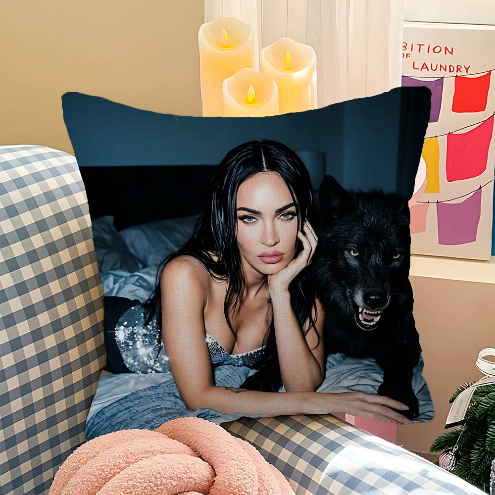 American Actress M-Megan Fox Lucky Dragon Pillow Cover Sofa Cushion Cover Home Room Decoration Children Gift