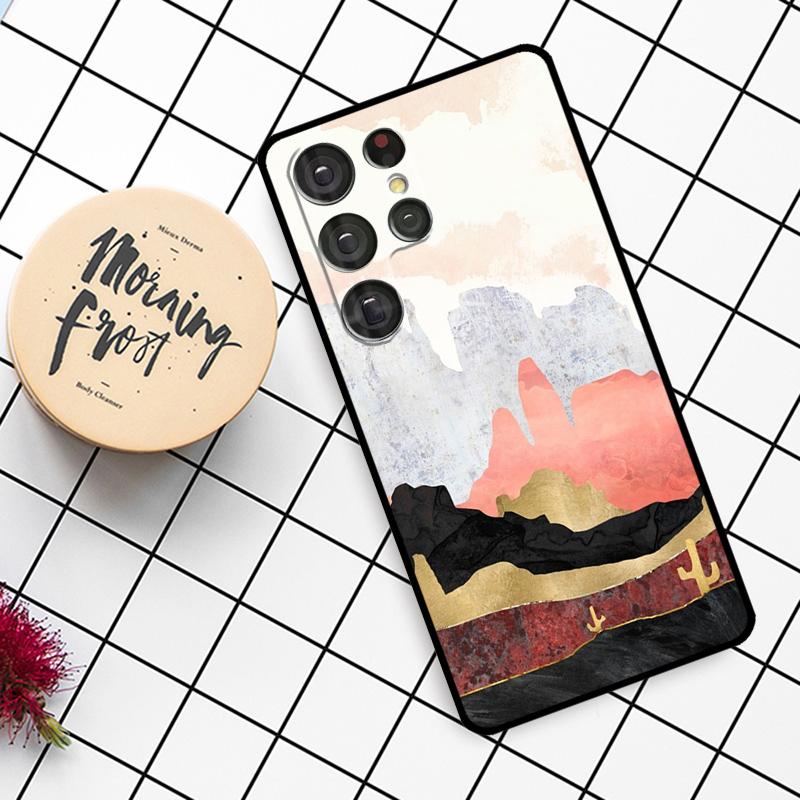 Gold Landscape Painting Case For Samsung Galaxy S24 FE S21 S22 S23 S25 Ultra S9 S10 Plus S20 FE S25 FE Phone Cover