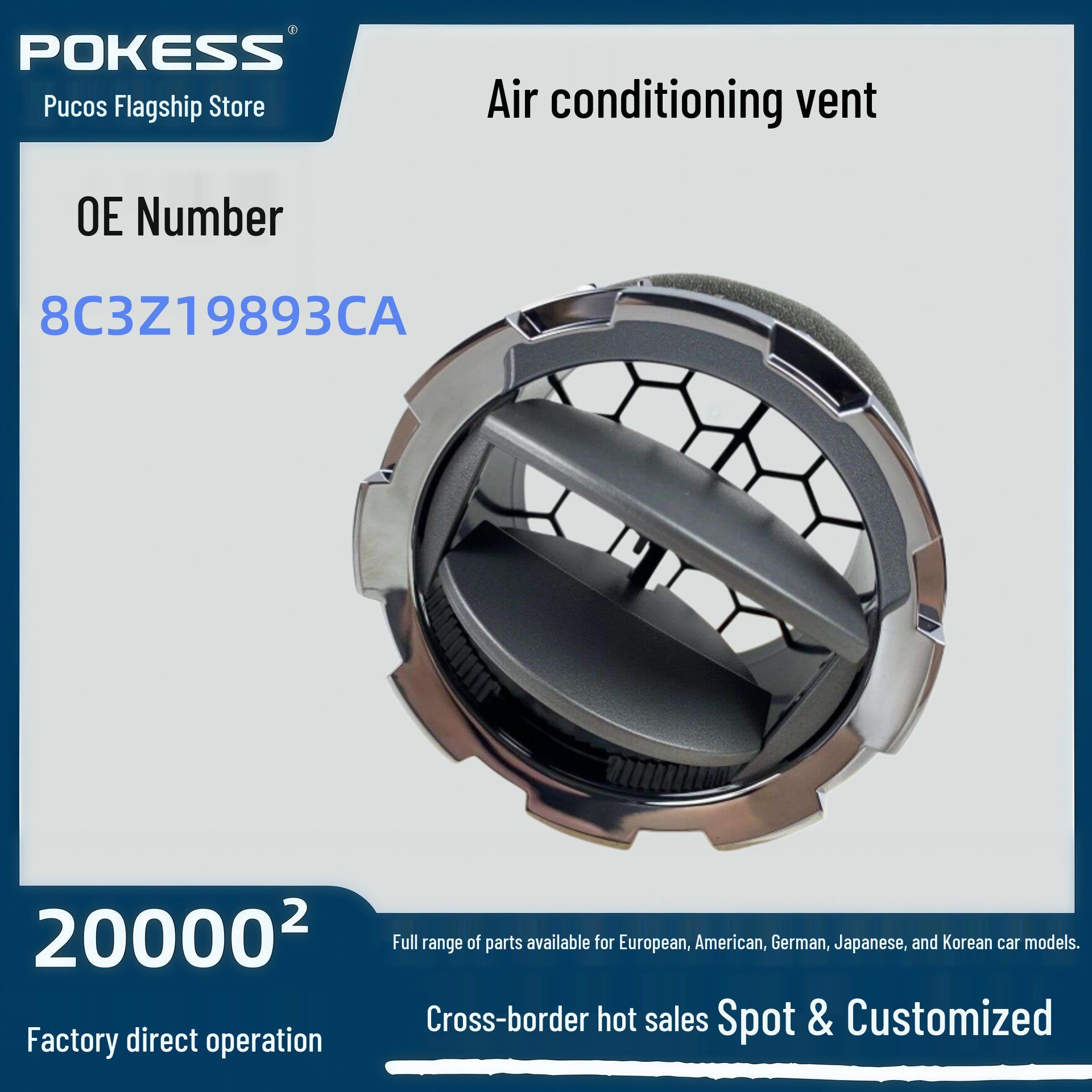 

Matte Silver Electroplated Ring Air Conditioning Vent for 2011-2016 F-250 (Small Mirror Gray) 8C3Z19893CA Pokess/Pukesi