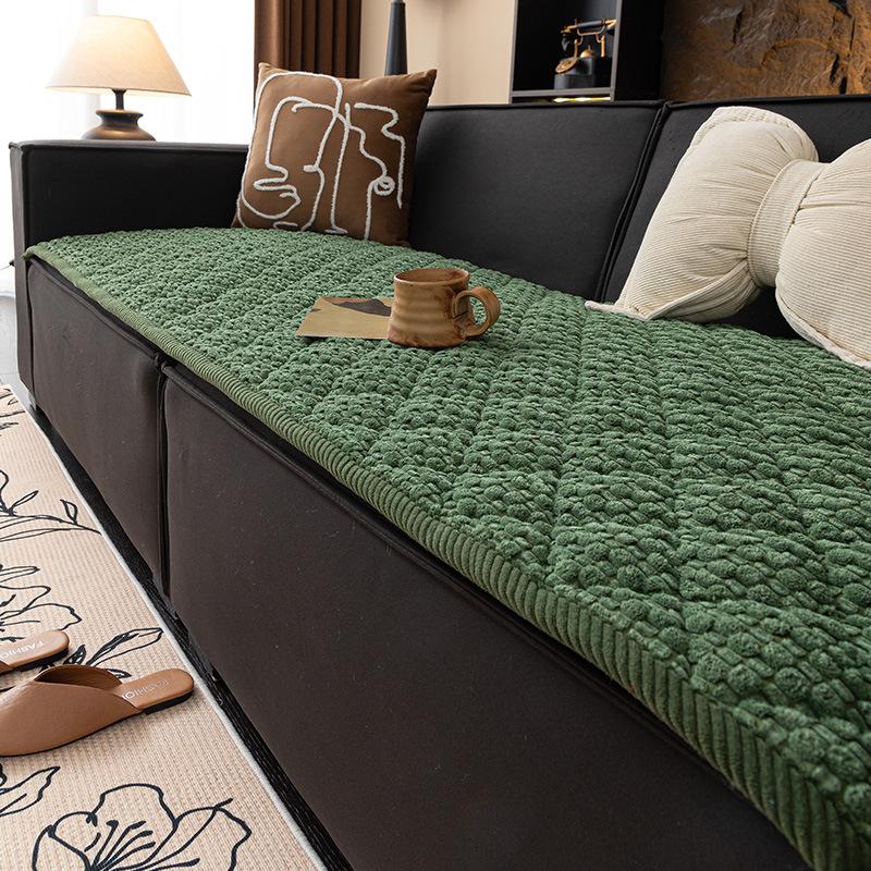 Modern Thickened Corduroy Sofa Cushion Solid Warm Couch Slipcover for Living Room Anti Slip Anti-Dirt Furniture Protective Cover