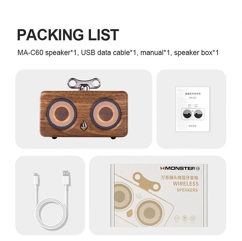 Retro Desktop Bluetooth Speaker New Owl Model Outdoor Wireless Subwoofer Sound Box High Quality Sound