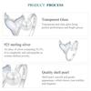 BAMOER White Gold Plated Fishtail Pearl Ring, 925 Sterling Silver Cute Adjustable Rings for Women Girls