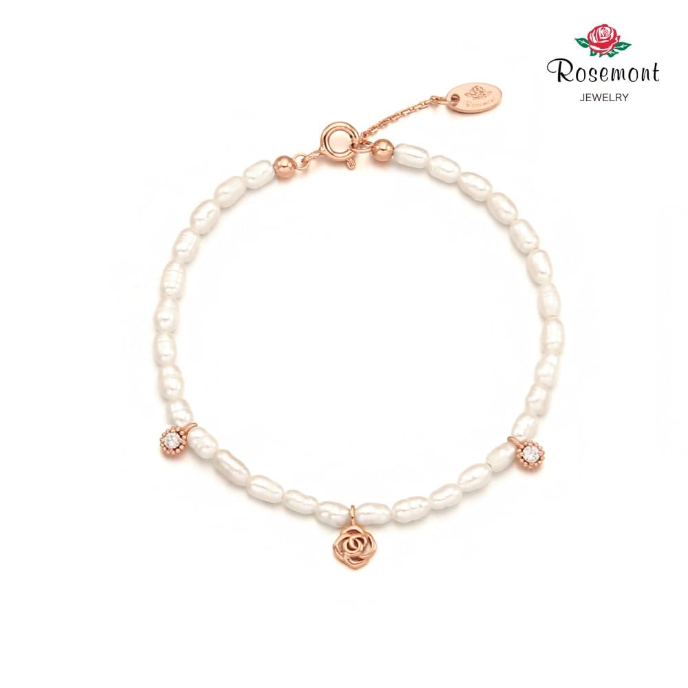 [Rosemont] Silver Freshwater Pearl Bracelet Rc0398