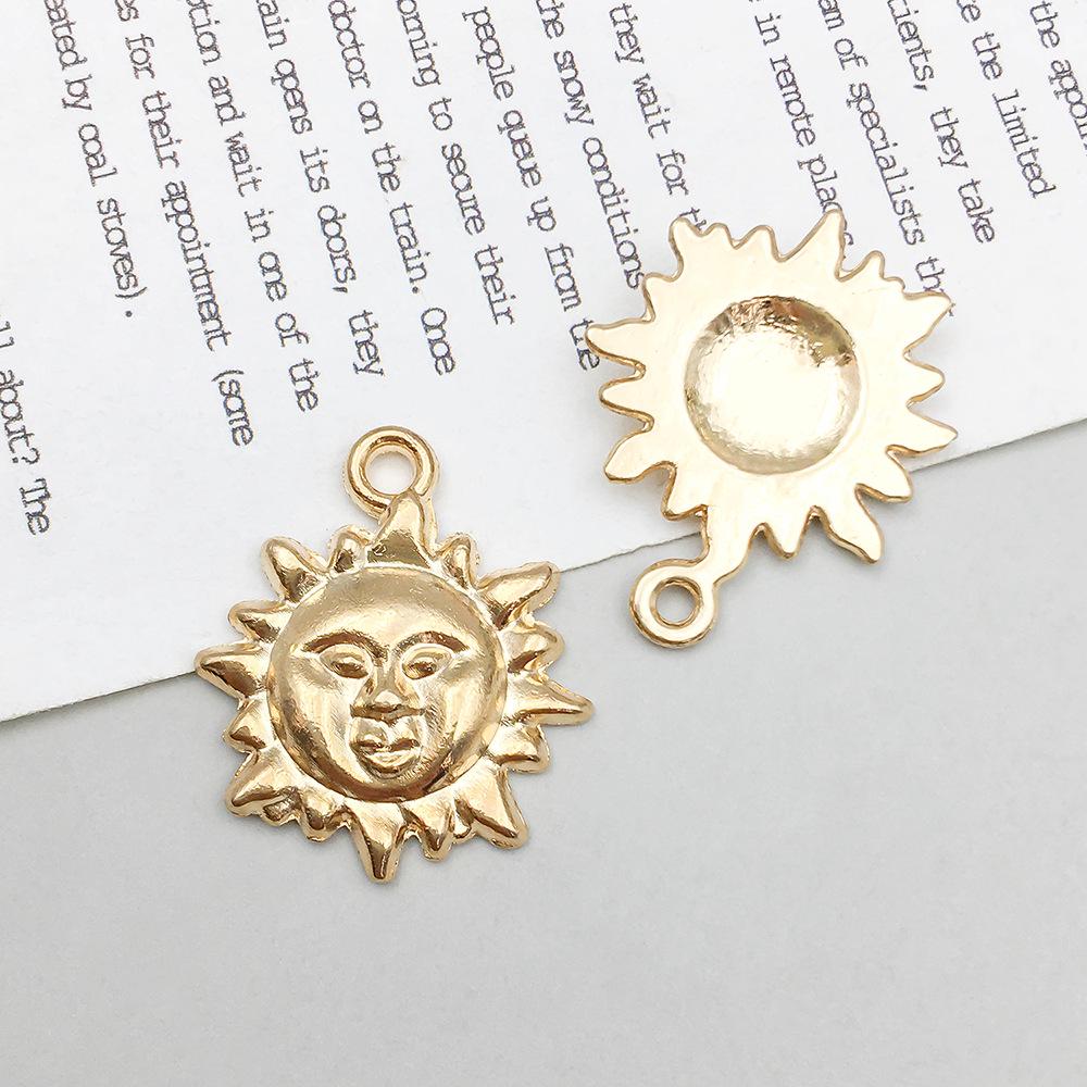 KC Gold Star Moon Sun Pendant Charm for DIY Bracelet Jewelry