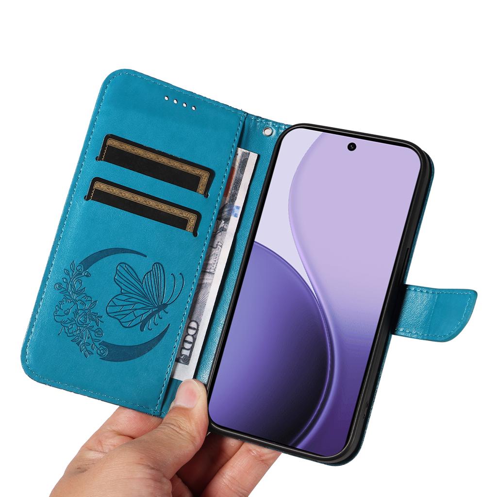 For Oppo Reno14 5G (China)/Oppo Reno14 F 5G/Oppo Reno14 5G (Global) Case Butterfly Pattern PU Leather Folio Flip Phone Cover