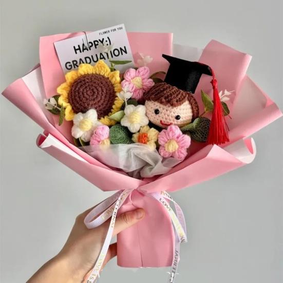 Crochet Grad Bouquet for Graduation Birthday Home Decor
