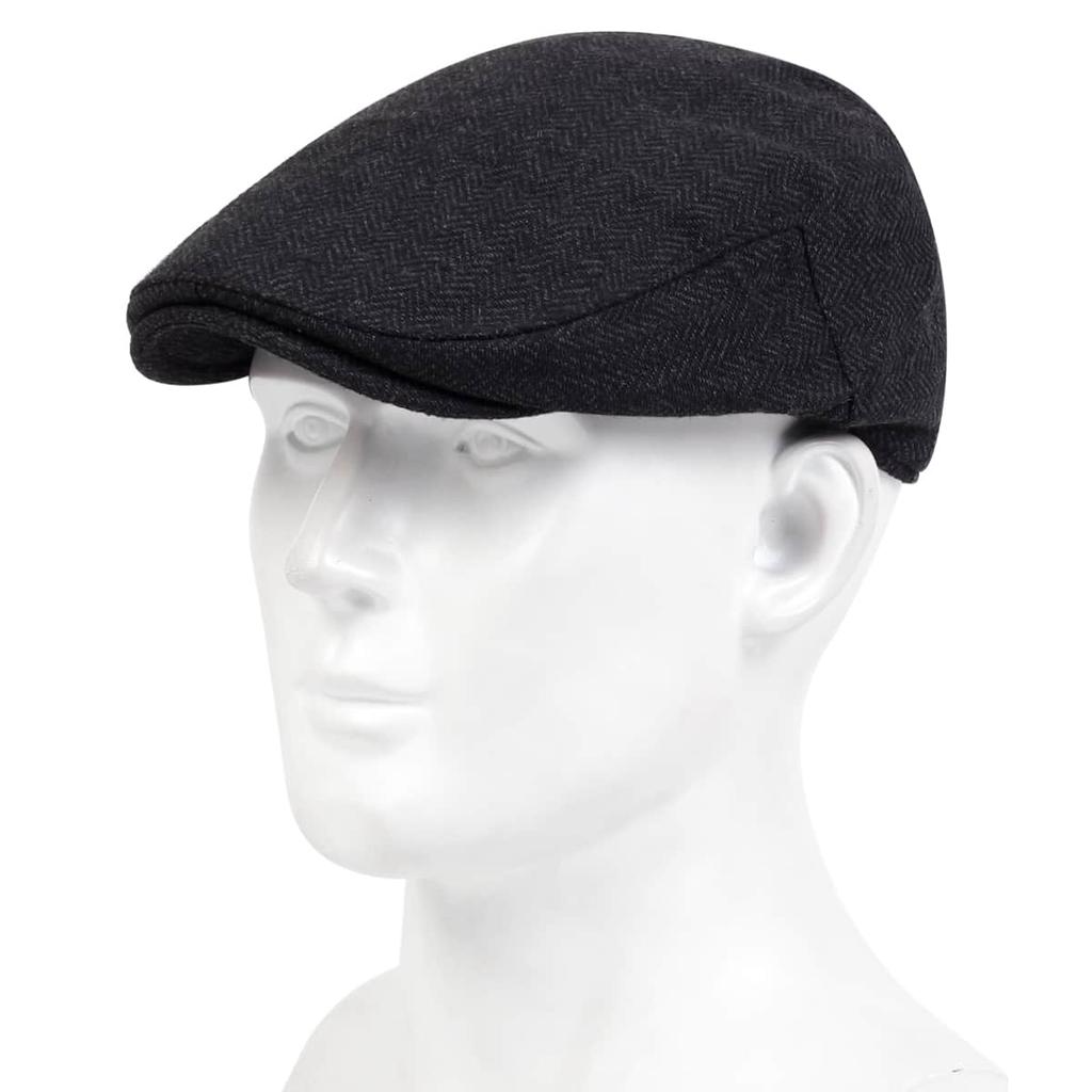 Herringbone Grid Style Beret Hat Fashion Outdoor Windproof and Cold Proof Hats Unisex Warm Cap Newsboy Caps
