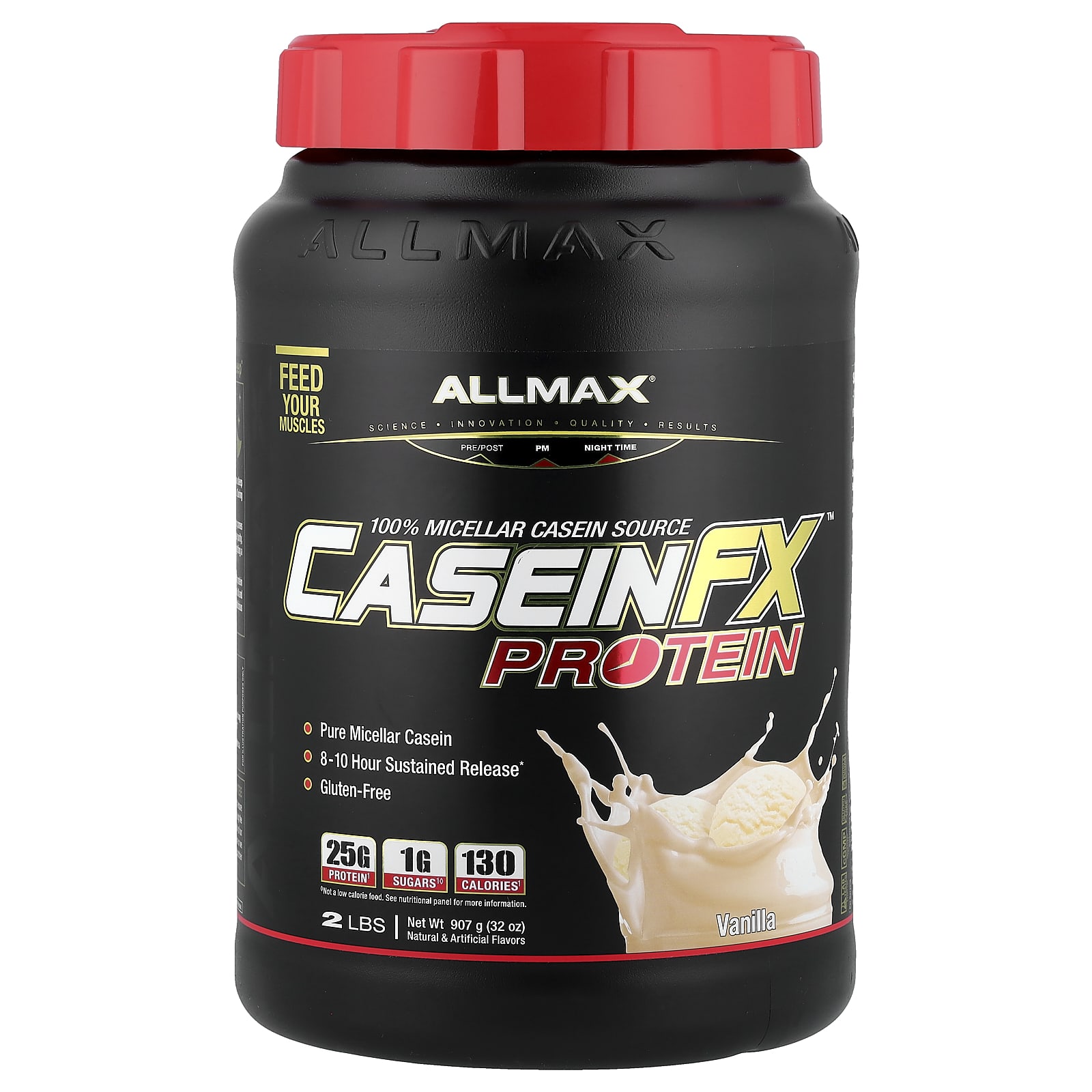 

ALLMAX, Casein-FX Protein, 100% Casein Micellar Raw, Vanilla, 907 g (2 lbs)