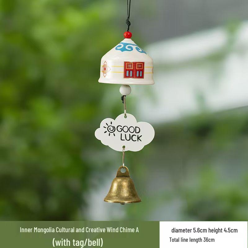 Yurt Ceramic Wind Chime Pendant - Balcony & Living Room Decoration