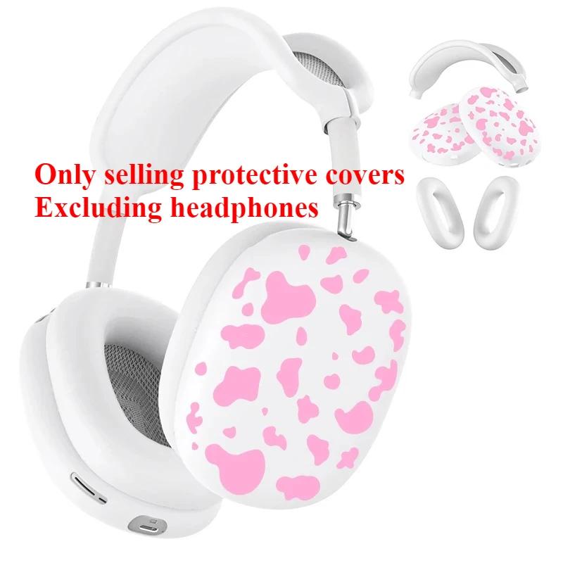 

3 in 1 Cow pattern Earphone Silicone Protective Case For Apple AirPods Max 1/2 Earphone earphone Anti-collision And Anti-touch Excluding headphones