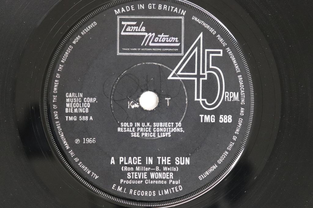 7inch Record STEVIE WONDER - A Place In The Sun / Sylvia TMG588 TAMLA MOTOWN 1966 UK Soul/Funk Used
