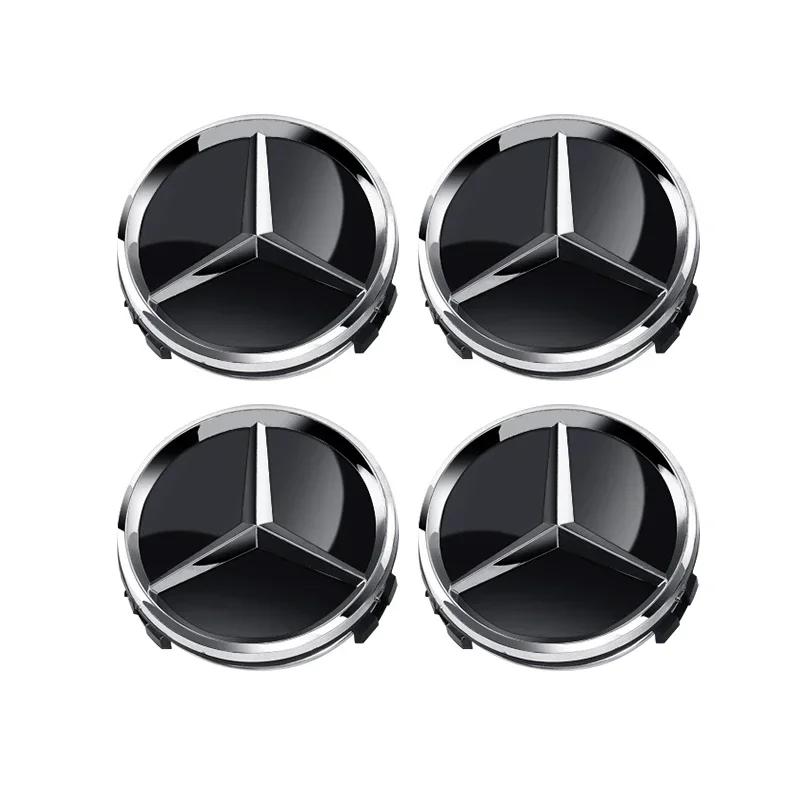 4ks 60mm Krytka náboje kola auta Znak odznak pro Mercedes Benz C180 E300 GLC W163 W166 W167 W204 W205 W212 W213 X253 W117 W176 W164