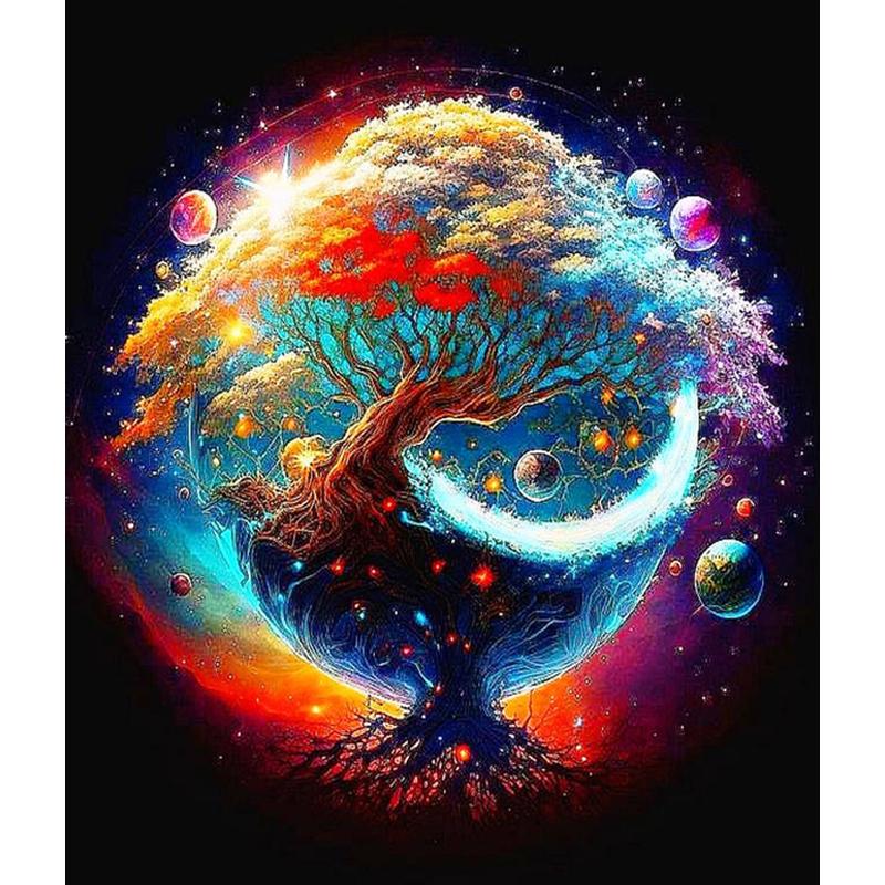 

Алмазна вишивка хрестиком повна алмазна мозаїка Земля дерево Зроби сам алмазна картина 20x30cm