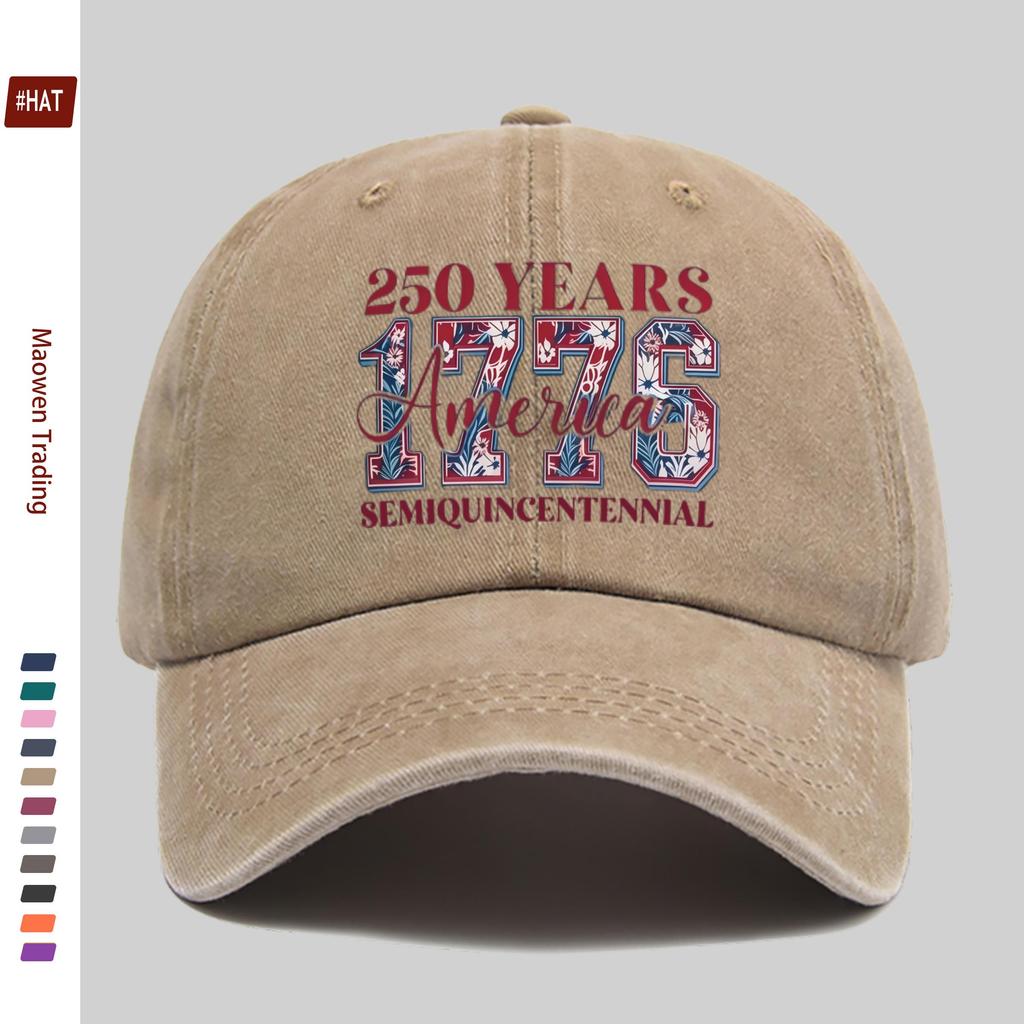 Pc Th Anniversary Commemorative Printed Baseball Cap Meter Floral Pattern Print Sun Hat Comfortable and Lightweight