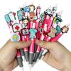 10Pcs Round Ballpoint Pens, Rose Red Medical Series Gel Pens, Suitable for Doctors, Nurses and Students, Christmas Party Stationery Supplies, Ballpoin