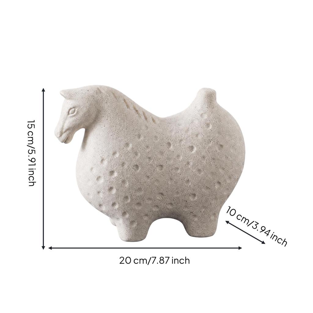 Abstract Horse Sculpture Textured Spotted Figurine Stable Cabinet Decorative for