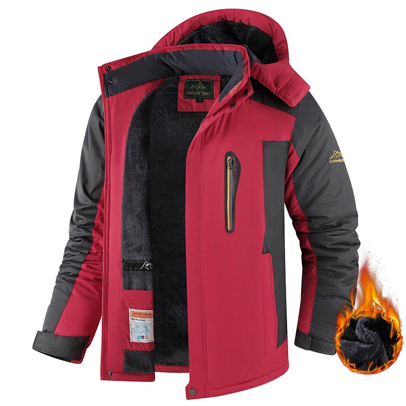 Men's Thickened Plus Size Winter Mountaineering Jacket - Extra Thick Cotton Padded Outerwear for Middle-Aged and Elderly