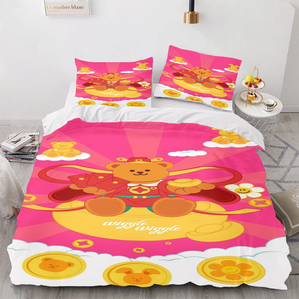 Wiggle Wiggle Duvet Cover Set Comforter Bedding 3D Children'S Bedding Set 3-Piece 1 Quilt Cover King Size