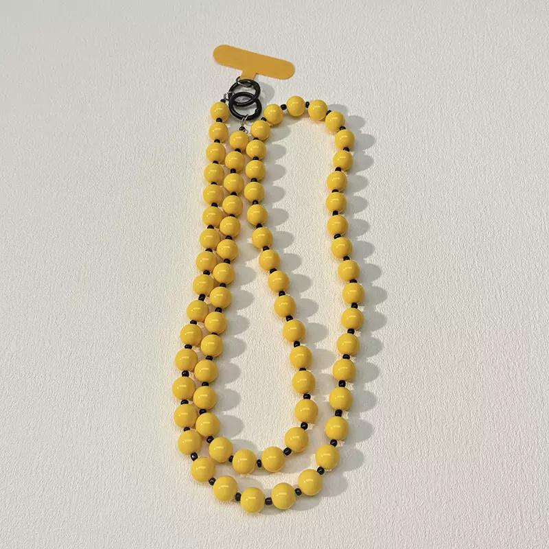 

Y2K Cute Colorul Pearl Oblique Span Chain Phone Bracelet Strap Charm Chain Knot Cellphone Lanyard Keychain Earphones Bag Lanyard