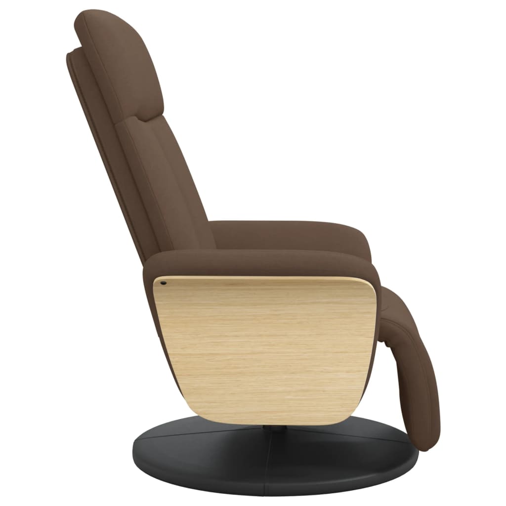 Relax Armchair with Footrest Brown Fabric