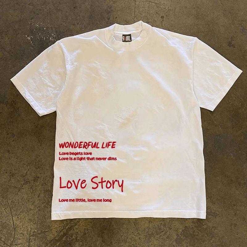 

Overseas Order Tail Goods ~ Label Cutting Withdrawal Export Fashion High Street Heavy Weight Pure Cotton Short Sleeve T-Shirt Men and Women Loose Tops White S