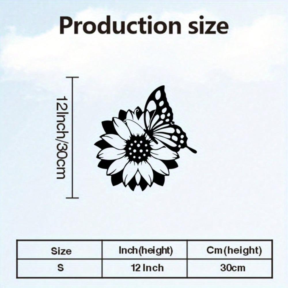 Metal Wall Art Sunflower Sculpture Vintage Rustic Courtyarden Barn Decor Weather Resistant Iron