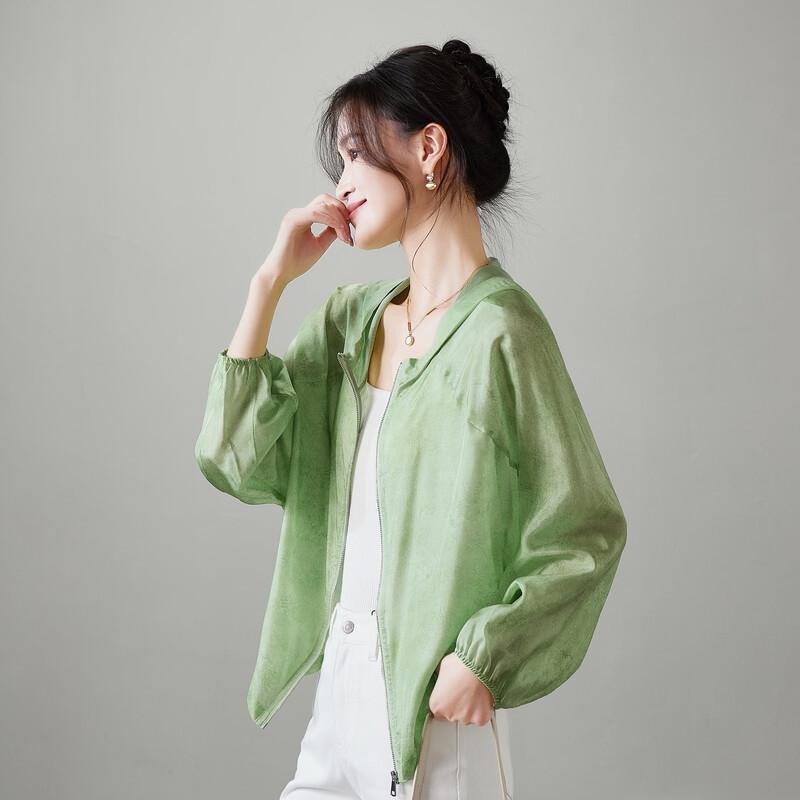 SOFSIL Women s 100% Mulberry Silk Hooded Jacket M
