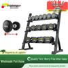 Jingshengxun 210kg Fixed Rubber-Coated Dumbbell Set with Rack