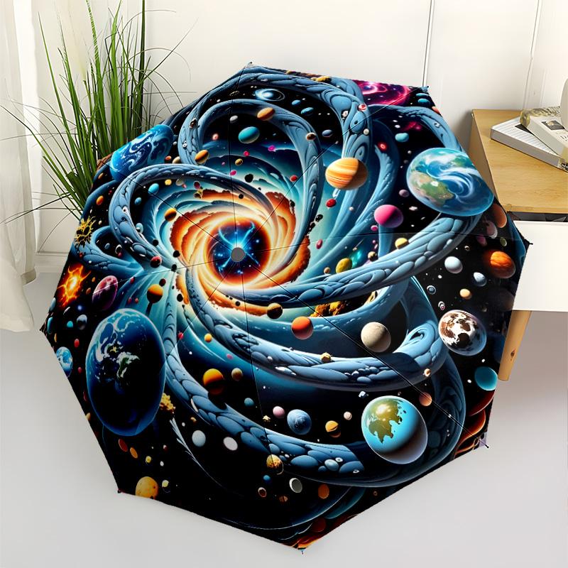 Space Symphony Automatic Umbrella Compact & Durable 8-Rib Design Sturdy Construction for Outdoor Daily Use Fashionable Gift for Festivals