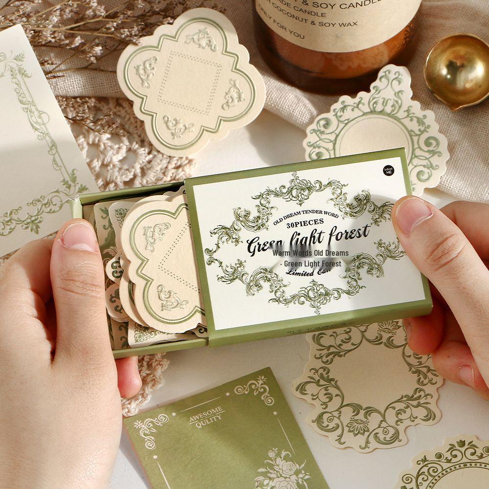 Infeel.Me Embossed Sticky Notes - Warm Words & Old Dreams Series, Light Tones for Bullet Journal DIY & Memo Decoration.